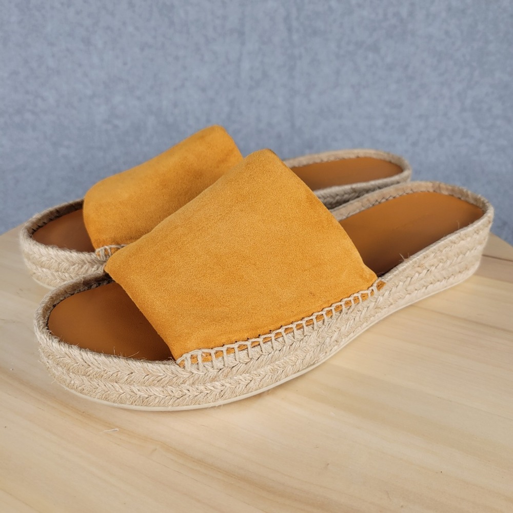 Vince Jesse Espadrille Slide Sandal Shoes Women's Size 9 M Orange Resort 9673383